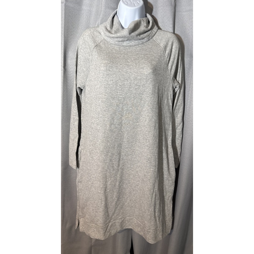 NWT J.Crew Heather Gray Cowl Neck Sweatshirt Dress Long Sleeve Pockets Sz S